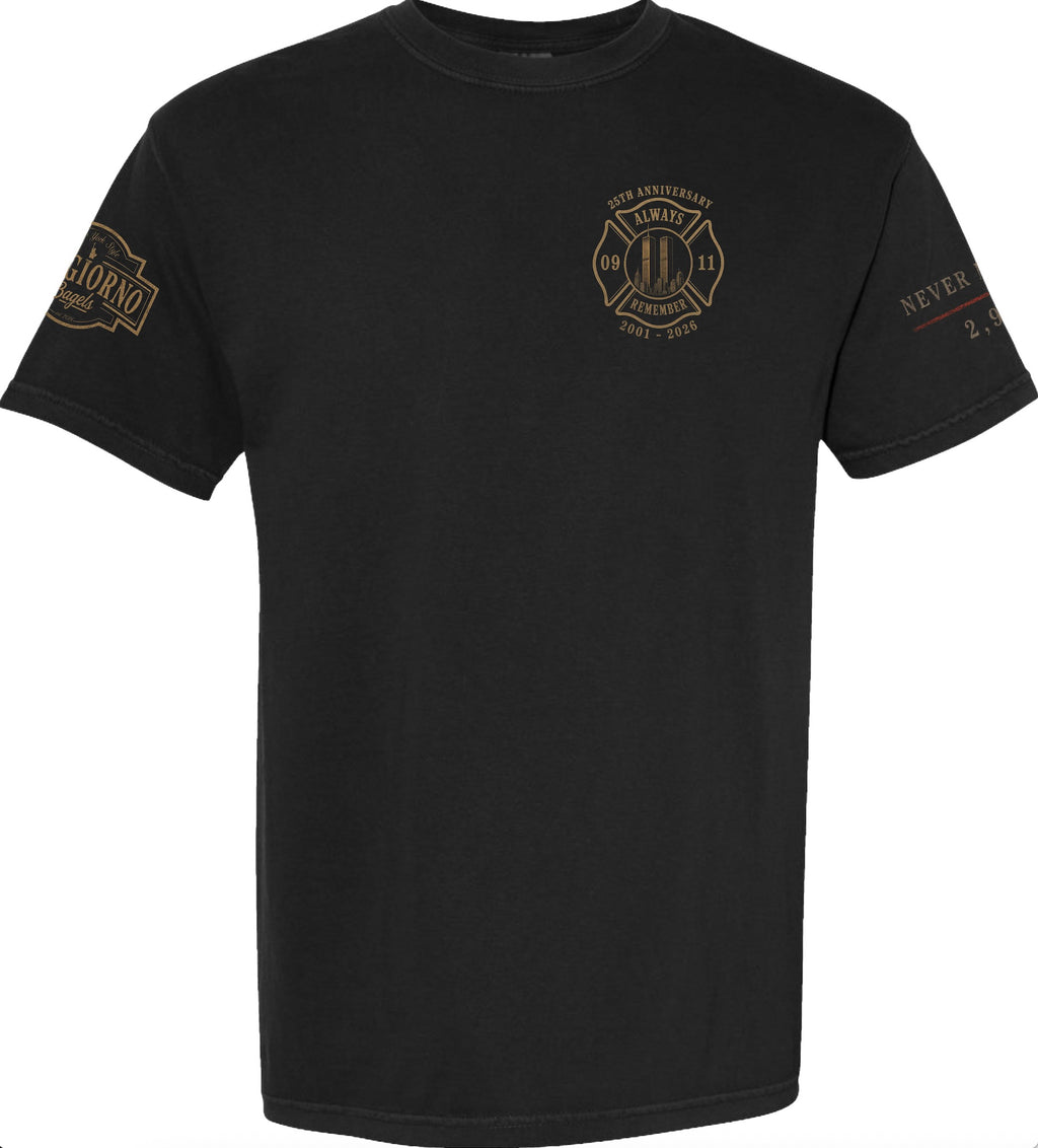 9/11 25th Anniversary Bongiorno Bagels T-Shirts